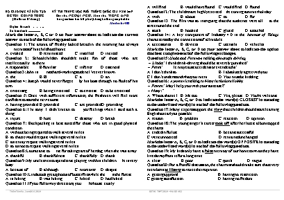 Đề thi THPT Quốc gia môn Tiếng Anh năm 2019 - Mã đề 402 - Bộ giáo dục và đào tạo (Có đáp án)